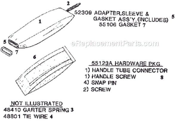 Page E Diagram and Parts List for 1485D  Eureka Upright Vacuum