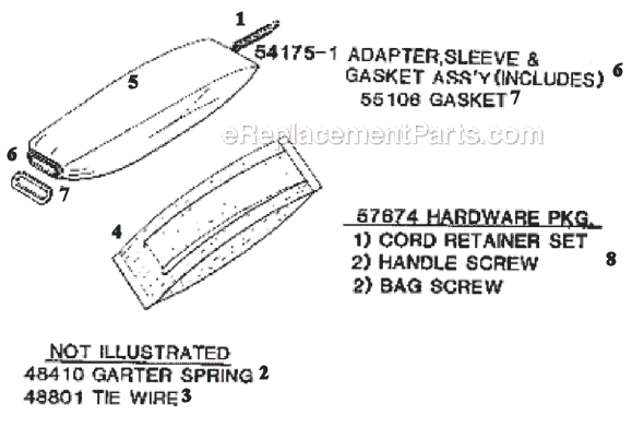 Page E Diagram and Parts List for 1495A  Eureka Upright Vacuum