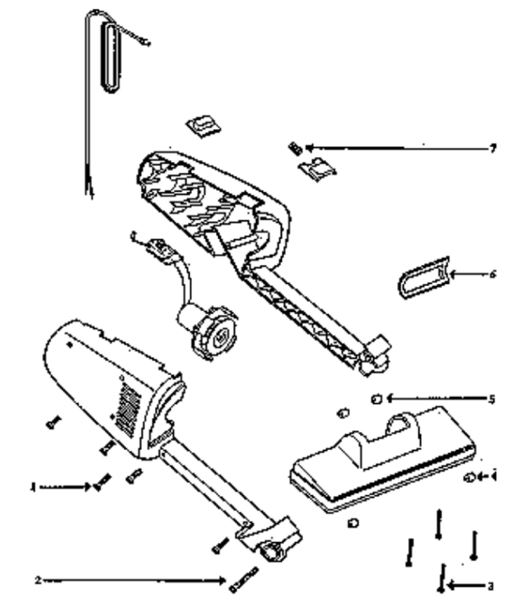 Page B Diagram and Parts List for 161CYA  Eureka Upright Vacuum