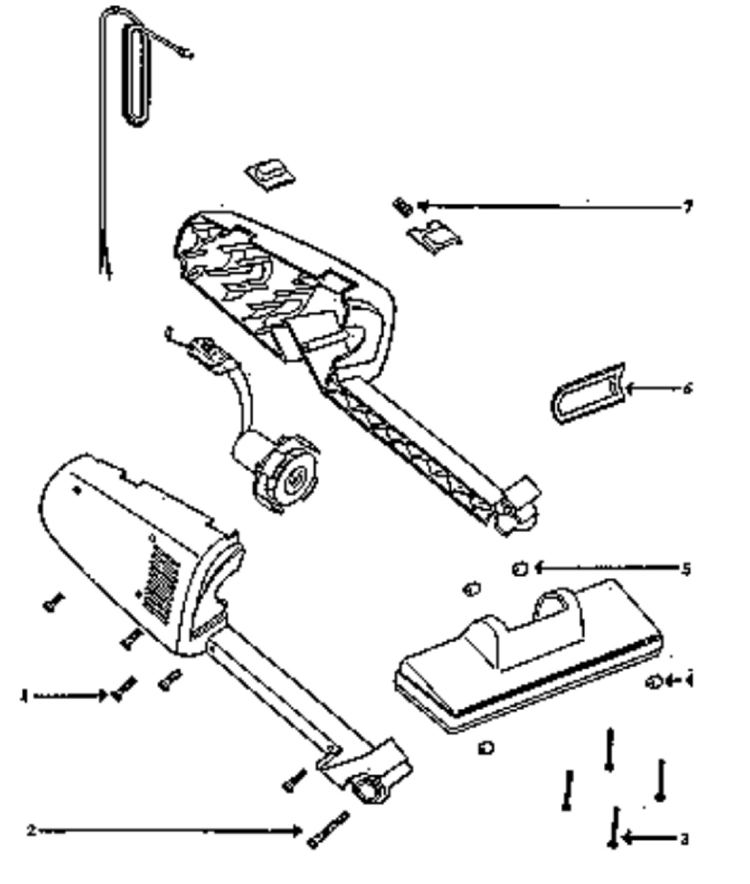 Page B Diagram and Parts List for 161D  Eureka Upright Vacuum
