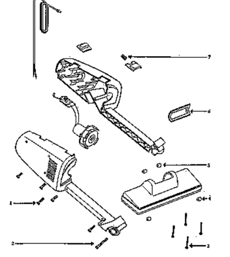 Page B Diagram and Parts List for 161RED  Eureka Upright Vacuum