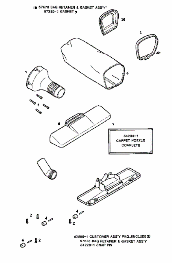 Page C Diagram and Parts List for 170A  Eureka Upright Vacuum