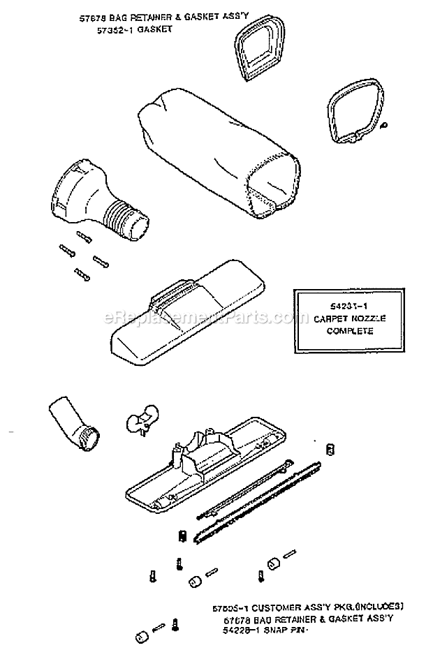 Page D Diagram and Parts List for 172AM  Eureka Upright Vacuum