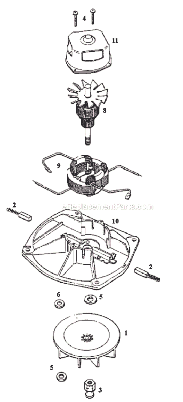 Page B Diagram and Parts List for 1903B  Eureka Upright Vacuum