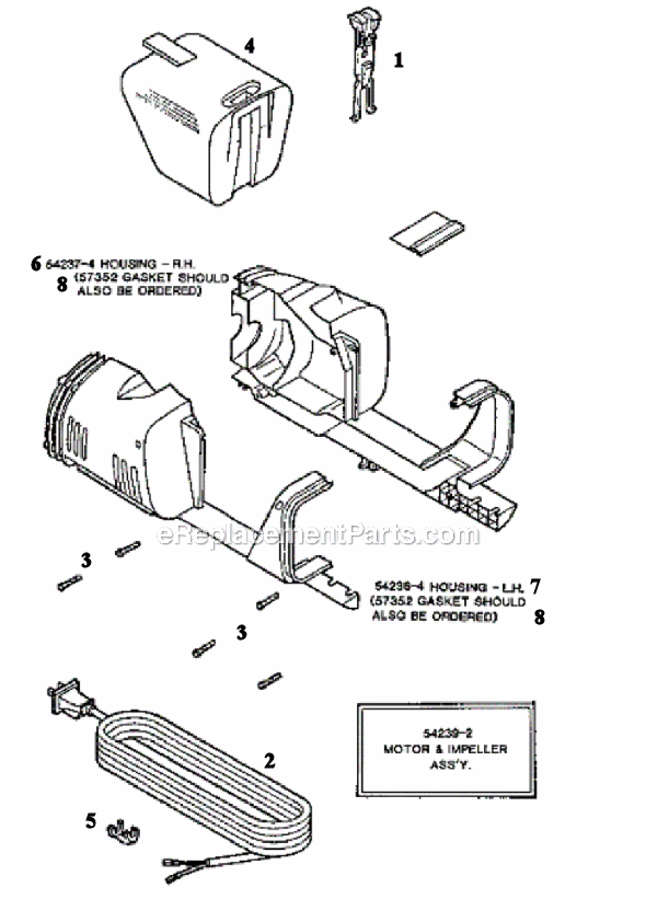 Page B Diagram and Parts List for 190A  Eureka Upright Vacuum