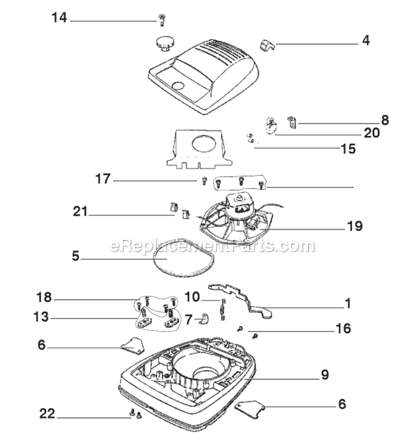 Page A Diagram and Parts List for 1923B  Eureka Upright Vacuum