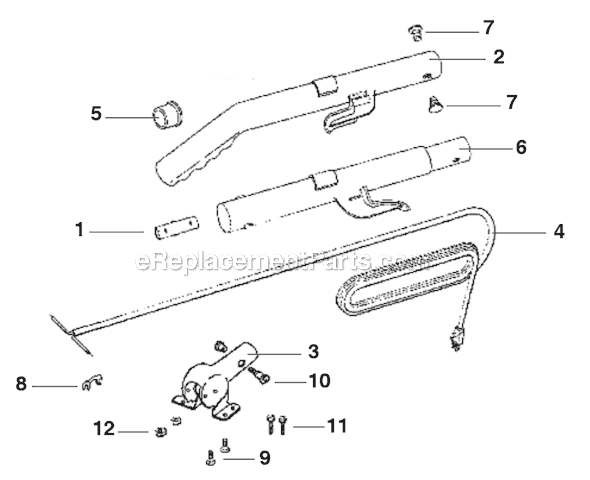 Page D Diagram and Parts List for 1923B  Eureka Upright Vacuum