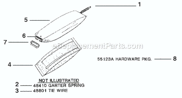 Page E Diagram and Parts List for 1923B  Eureka Upright Vacuum