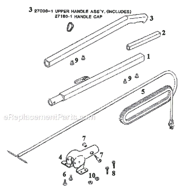 Page D Diagram and Parts List for 1925A  Eureka Upright Vacuum