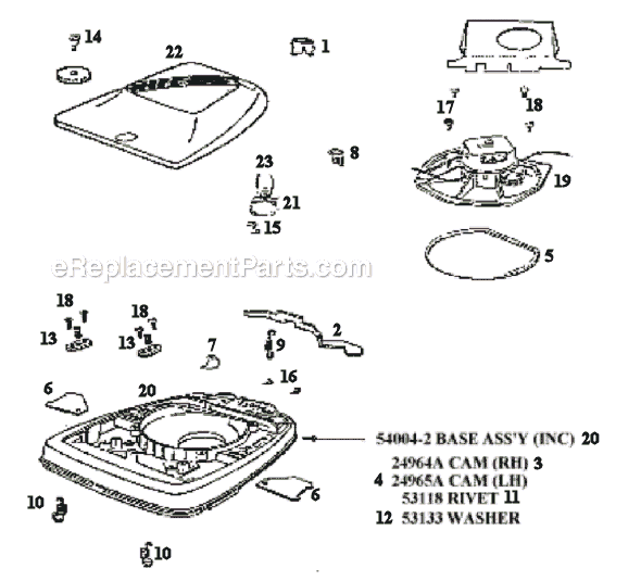 Page A Diagram and Parts List for 1934AX  Eureka Upright Vacuum