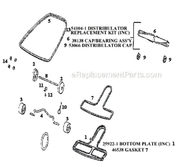 Page C Diagram and Parts List for 1934AX  Eureka Upright Vacuum