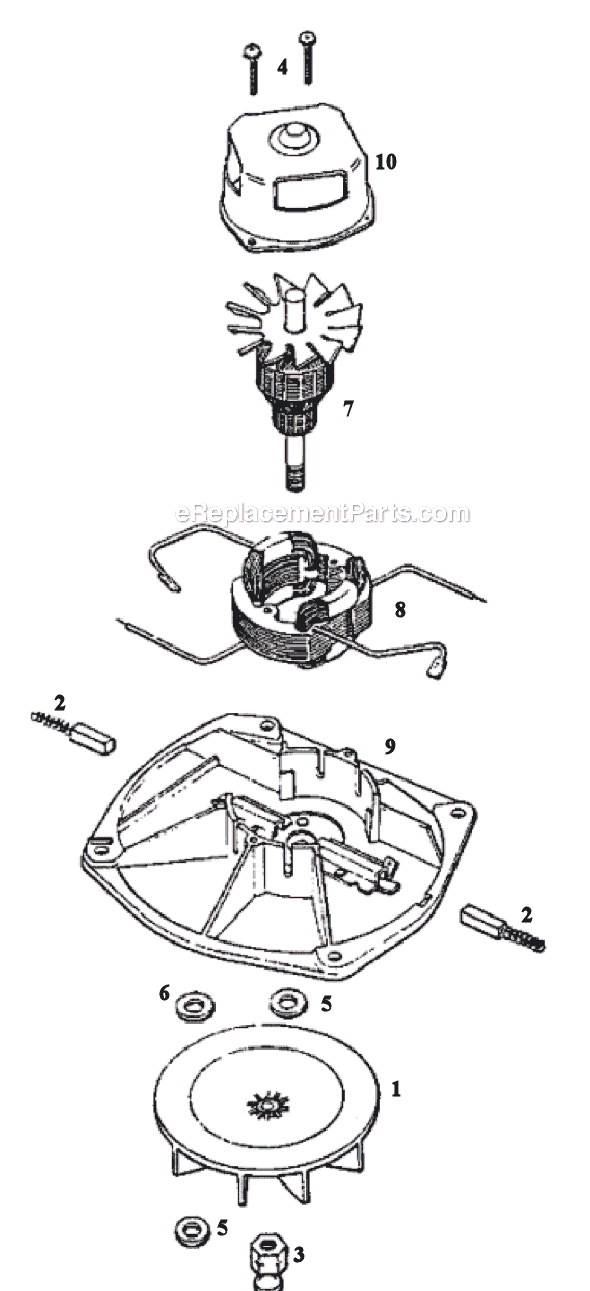 Page B Diagram and Parts List for 1934A  Eureka Upright Vacuum