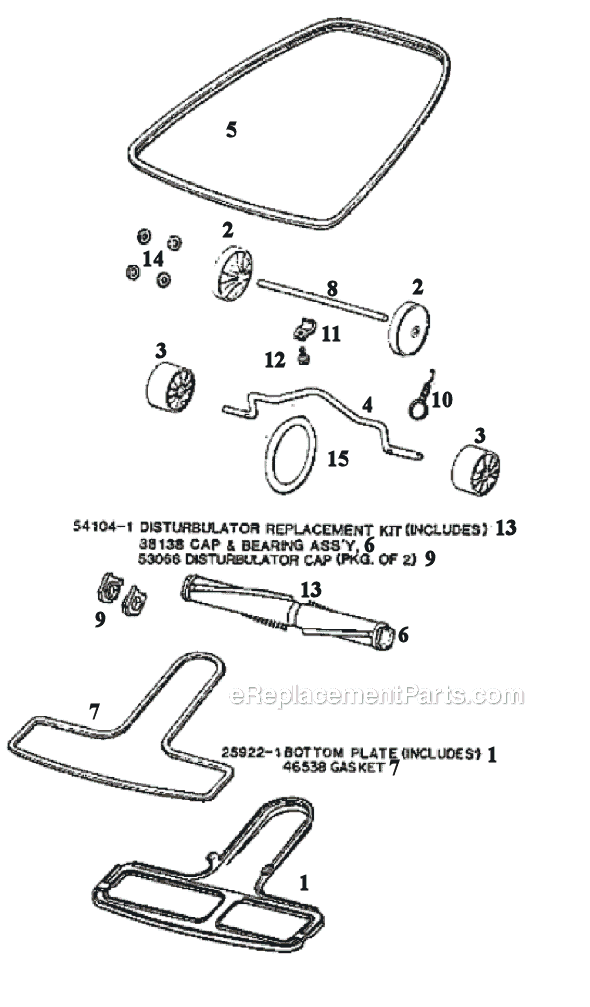 Page C Diagram and Parts List for 1934A  Eureka Upright Vacuum