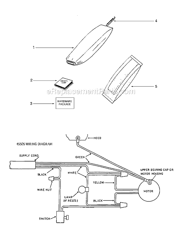 Page A Diagram and Parts List for 1934B  Eureka Upright Vacuum