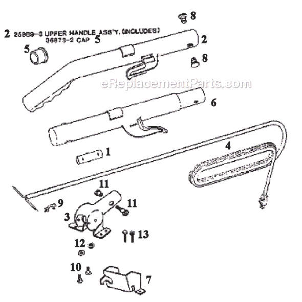 Page D Diagram and Parts List for 1935B  Eureka Upright Vacuum