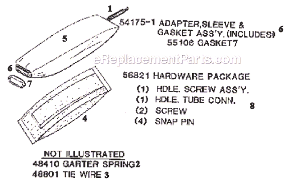 Page E Diagram and Parts List for 1942B  Eureka Upright Vacuum