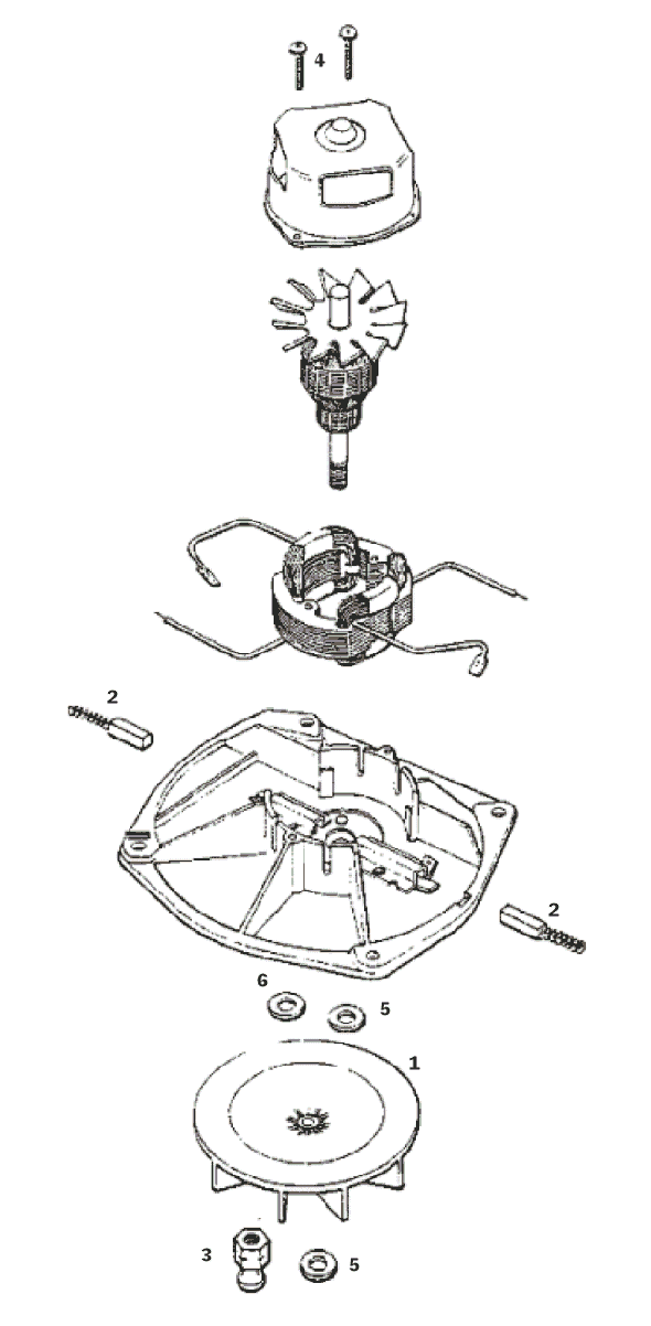 Page B Diagram and Parts List for 1943AT  Eureka Upright Vacuum