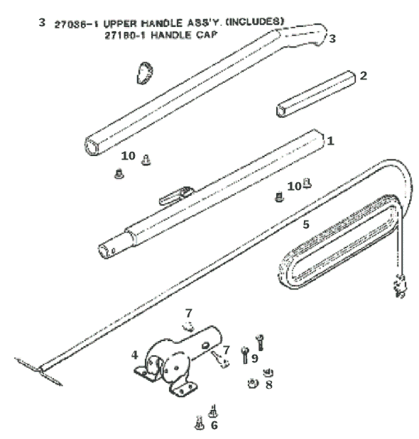 Page D Diagram and Parts List for 1943AT  Eureka Upright Vacuum