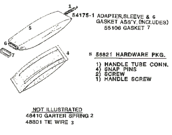 Page E Diagram and Parts List for 1943AT  Eureka Upright Vacuum