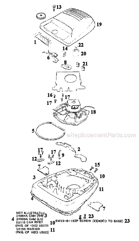Page A Diagram and Parts List for 1967AT  Eureka Upright Vacuum
