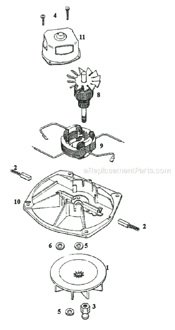 Page B Diagram and Parts List for 1967AT  Eureka Upright Vacuum