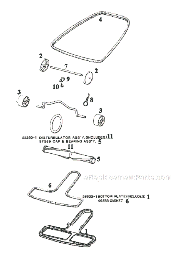 Page C Diagram and Parts List for 1967AT  Eureka Upright Vacuum