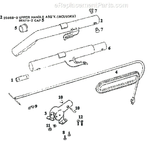 Page D Diagram and Parts List for 1967AT  Eureka Upright Vacuum