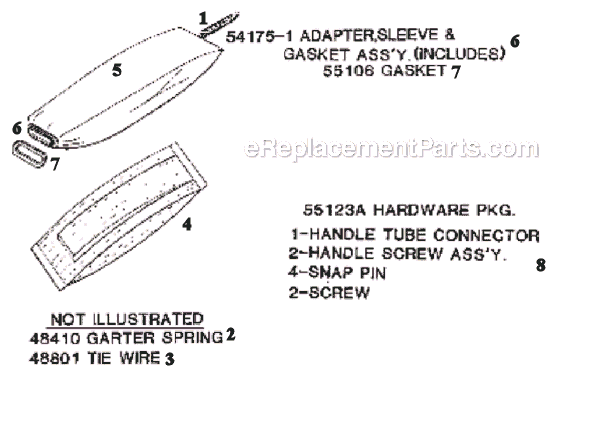 Page E Diagram and Parts List for 1967AT  Eureka Upright Vacuum