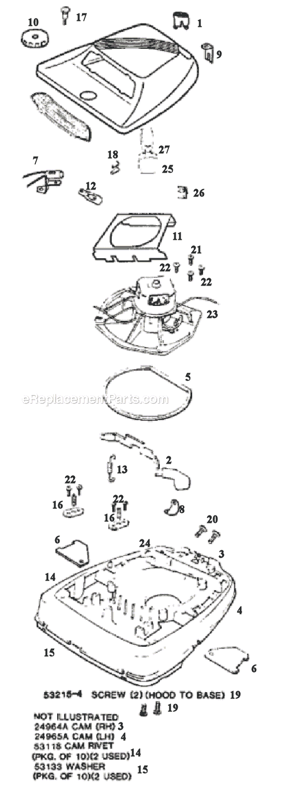 Page A Diagram and Parts List for 1967BT  Eureka Upright Vacuum