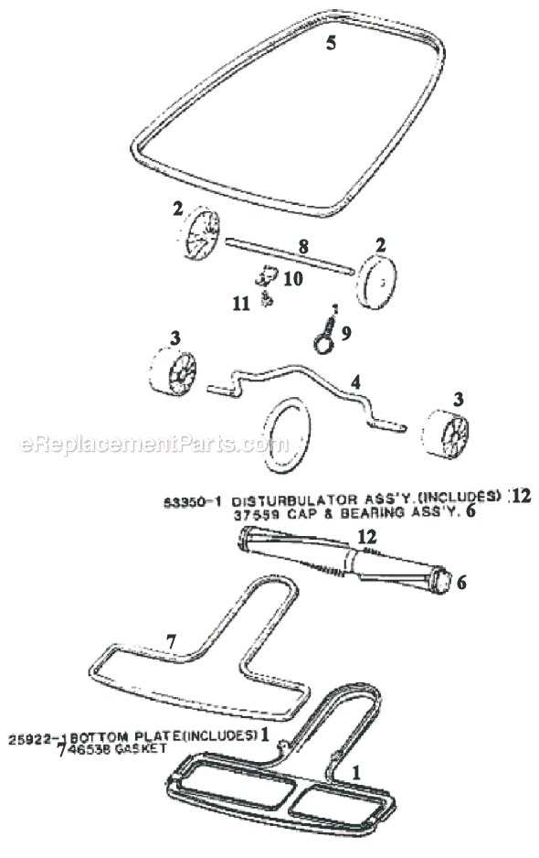 Page C Diagram and Parts List for 1967BT  Eureka Upright Vacuum
