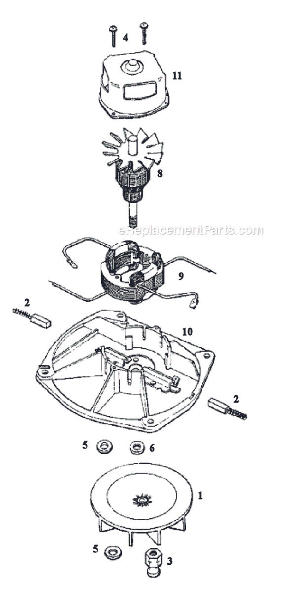 Page B Diagram and Parts List for 1968A  Eureka Upright Vacuum