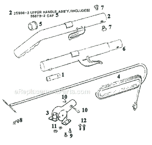 Page D Diagram and Parts List for 1968A  Eureka Upright Vacuum