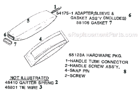Page E Diagram and Parts List for 1968A  Eureka Upright Vacuum