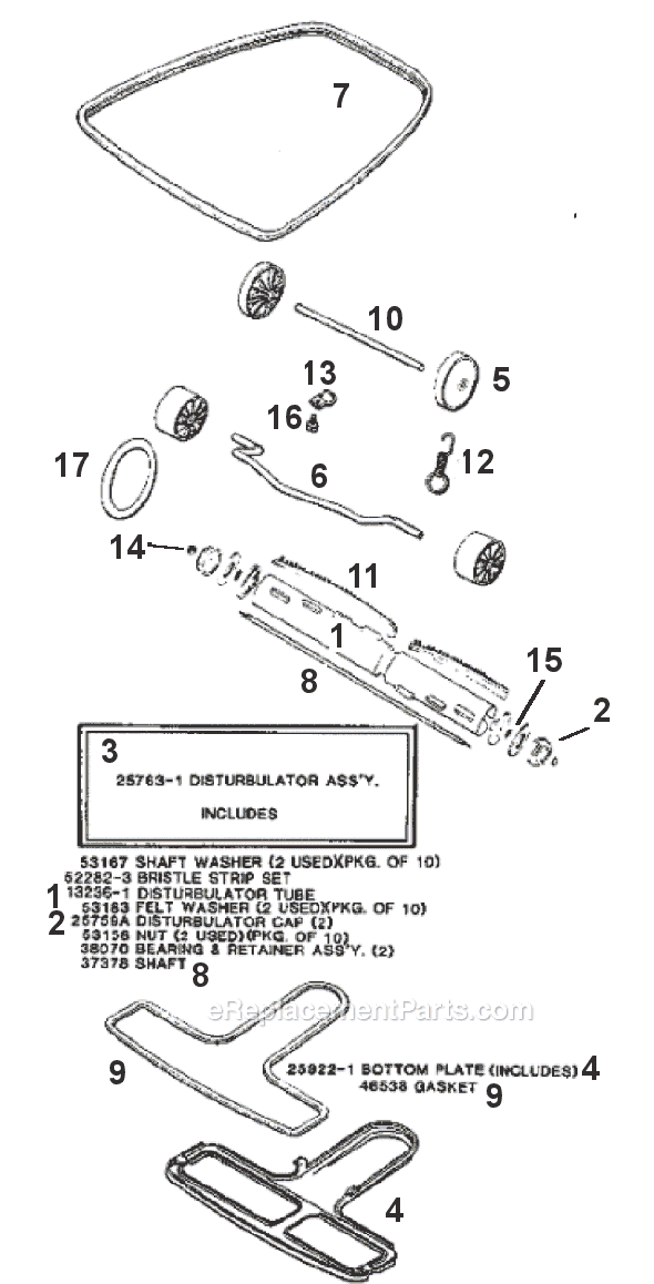 Page C Diagram and Parts List for 2034B  Eureka Upright Vacuum
