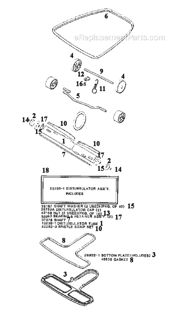 Page C Diagram and Parts List for 2034E  Eureka Upright Vacuum