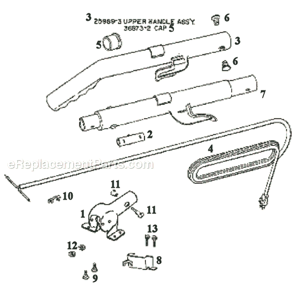 Page D Diagram and Parts List for 2039AT  Eureka Upright Vacuum