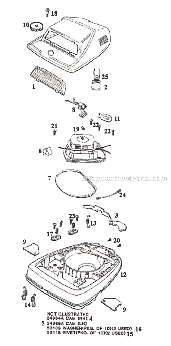 Page A Diagram and Parts List for 2059A  Eureka Upright Vacuum