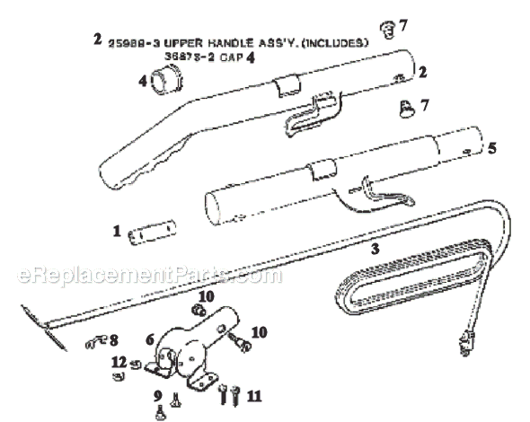 Page D Diagram and Parts List for 2059A  Eureka Upright Vacuum