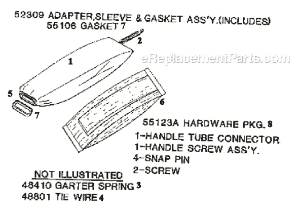 Page E Diagram and Parts List for 2059A  Eureka Upright Vacuum