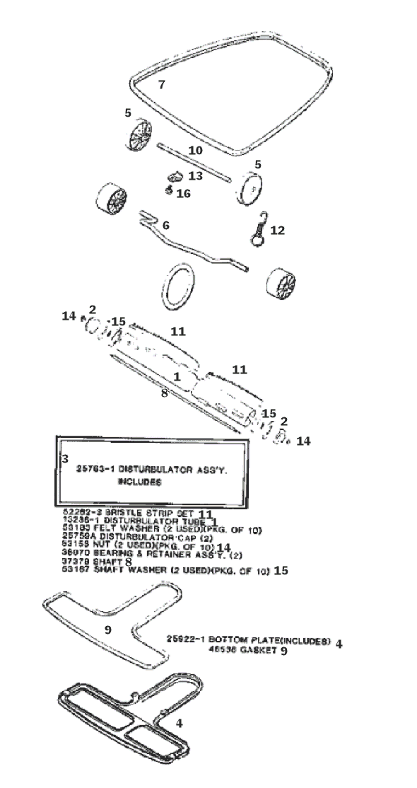 Page C Diagram and Parts List for 2101B  Eureka Upright Vacuum