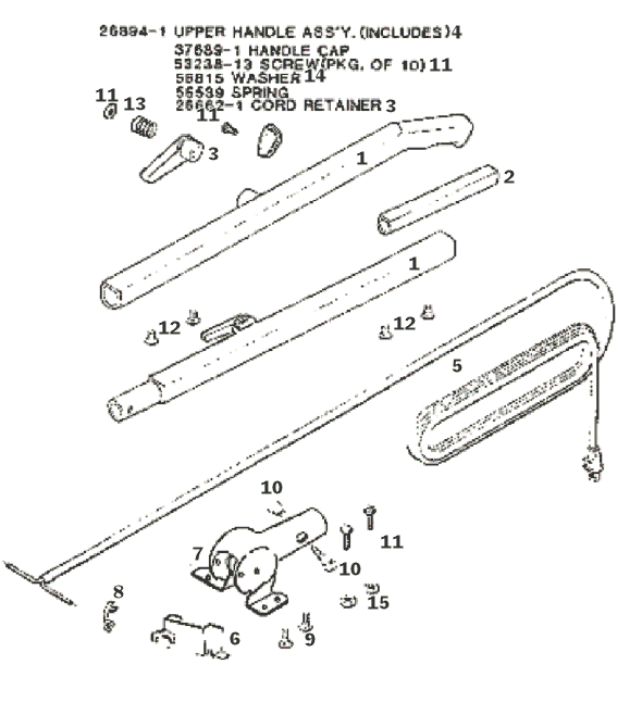 Page D Diagram and Parts List for 2101B  Eureka Upright Vacuum