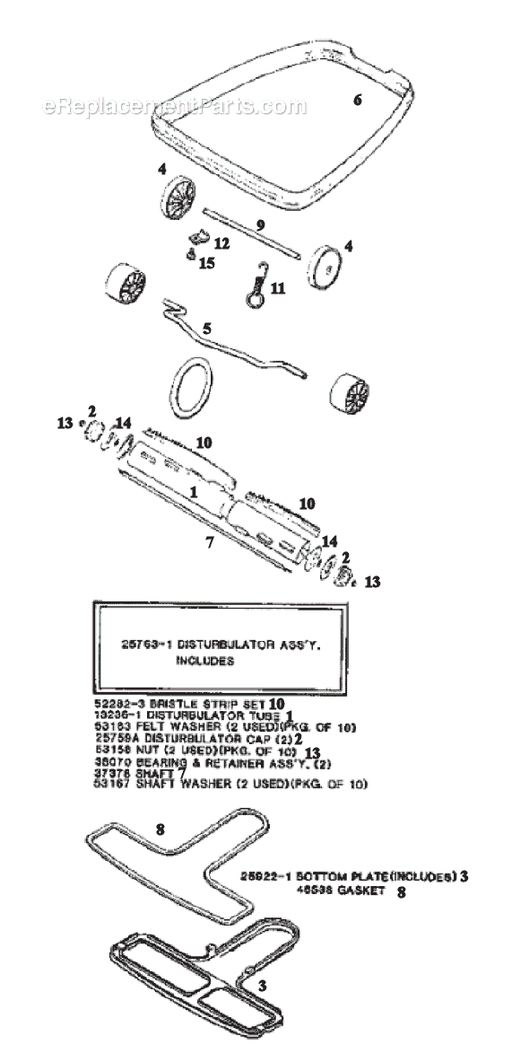 Page C Diagram and Parts List for 2105B  Eureka Upright Vacuum