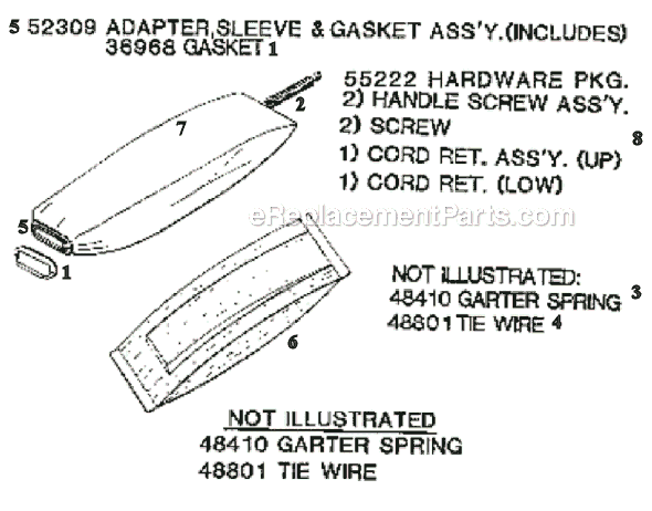 Page E Diagram and Parts List for 2105B  Eureka Upright Vacuum
