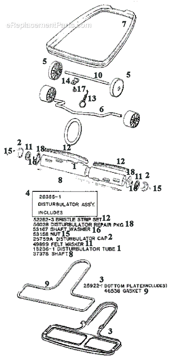 Page C Diagram and Parts List for 2118B  Eureka Upright Vacuum