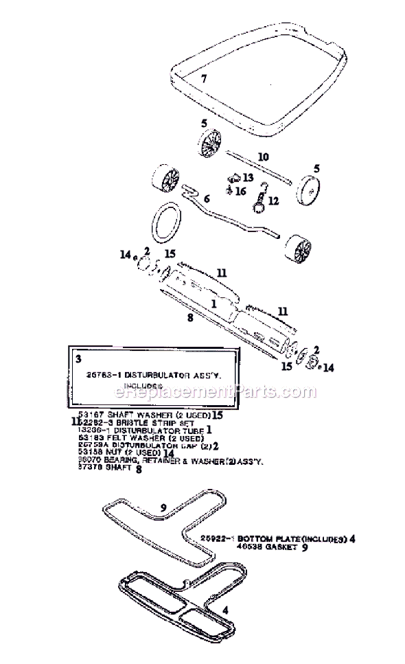 Page C Diagram and Parts List for 2122B  Eureka Upright Vacuum