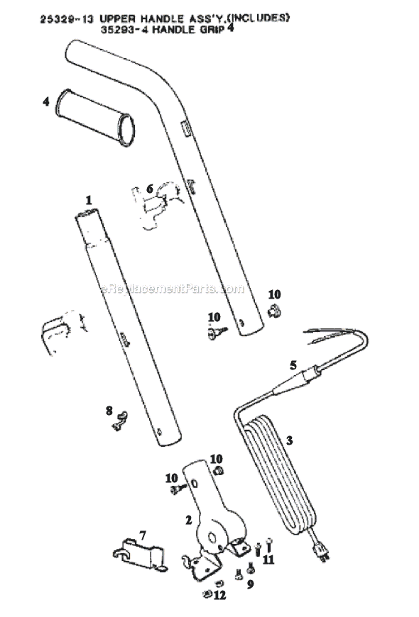 Page D Diagram and Parts List for 2122B  Eureka Upright Vacuum