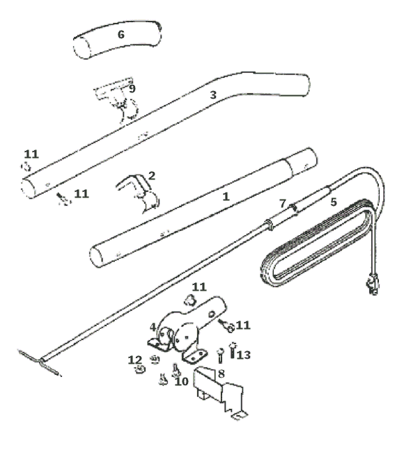 Page D Diagram and Parts List for 2124A  Eureka Upright Vacuum
