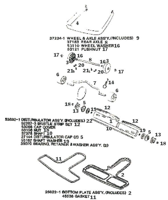 Page C Diagram and Parts List for 2125A  Eureka Upright Vacuum