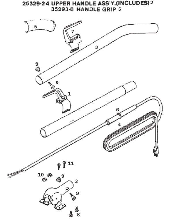 Page D Diagram and Parts List for 2125A  Eureka Upright Vacuum
