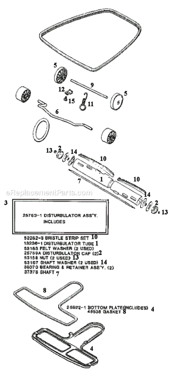 Page C Diagram and Parts List for 2134A  Eureka Upright Vacuum